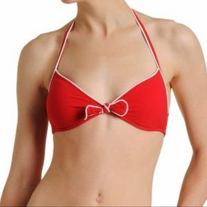 NWT Ralph Lauren Red Bikini Top with Bow